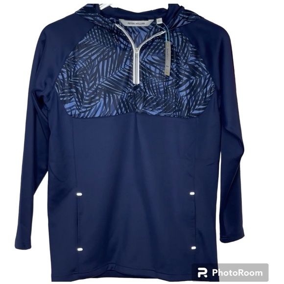 Peter Millar Other - NWT Boy's Peter Millar Weld Hybrid 1/4 Zip Hoodie Navy Size Large